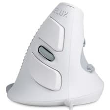 Image of DELUX M618 ERGONOMIC MOUSE WHITE / GREY BLUETOOTH & WIRELESS VERTICAL M618XU