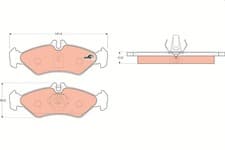 Image of Rear TRW-OE GDB1262 Brake Pad Set, disc brake for MERCEDES-BENZ,VW