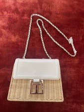 Image of Ted Baker jaylisi Imitation Croc Print In White/Basket Crossbody Bag Brand New