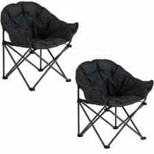 Image of Vango Embrace Padded Chair - Folding Camping Chair in Grey X2 (PAIR)
