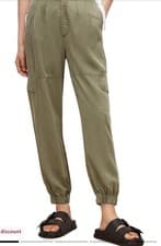 Image of AllSaints women's Lira cargo trousers with cuffed hems, Khaki (W28/BNWT)