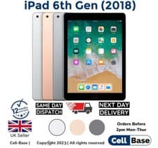 Image of NEW Apple iPad 6th Gen 2018 32GB 128GB WiFi/4G 9.7" All Colours BOXED Re- SEALED
