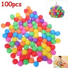 Image of 100 x Soft Plastic Ocean Balls Children Pit Kids Colourful Toys Play Pool Balls.