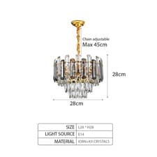 Image of Modern K9 Crystal Chandelier Gold Luxury Lamps E14 LED Ceiling Chandelier Lights