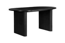 Image of Axel Oval Fluted Dining Table- Black, Walnut & Oak Home Dining Room Furniture