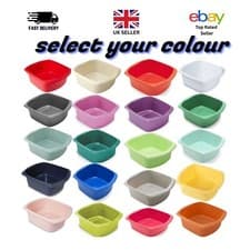 Image of Addis 9.5L Plastic Washing Up Bowl Large Rectangular Kitchen Basin Sink Bowl