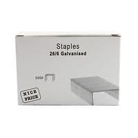 Image of 26/6mm Metal Staples (Pack of 5000) WX27001