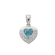 Image of 9ct White Gold Diamond 0.04ct Blue Topaz 0.90ct Pendant DPD0238/OR