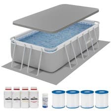 Image of Swimming Pool 13ft 400x200cm XL Steel Frame Above Ground & Accessories