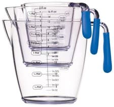 Image of COLOURWORKS 3 PIECE ACRYLIC MEASURING JUG SET BLUE