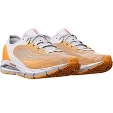 Image of UNDER ARMOUR WOMEN'S HOVR SONIC 5 BREEZE RUNNING SHOES TRAINERS WHITE ORANGE GYM