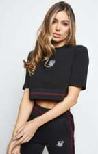 Image of SikSilk Womens Imperial Crop Tee - Black UK10 Small