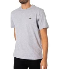 Image of Lacoste Men's Classic Fit Grey Cotton Crew Neck T Shirt Size L