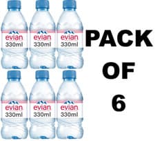 Image of Evian Still Natural Mineral Water, 6 x 330 ml