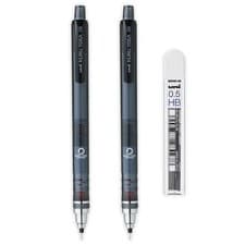 Image of Uni 2 x Kuru Toga Self Sharpening Lead Drawing Mechanical Pencil Smoke + Leads