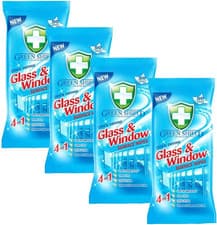 Image of Green Shield Glass and Window Surface Wipes 4 Packs of 70 = 280 Wipes
