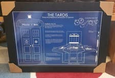 Image of Doctor Who tardis schematic blueprint Framed A3 Poster brand new