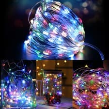 Image of Fairy String Lights Micro Rice Copper Wire Xmas Light 20/100LED Battery Operated