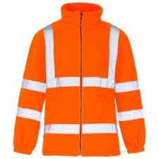 Image of Supertouch Hi Vis Zipped Premium Work Fleece Jacket Yellow Orange