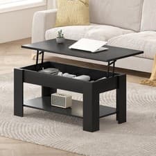 Image of Wooden Lift Up Top Coffee Table With Storage Shelf for Living Room Home Office