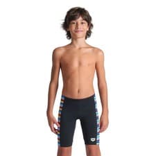 Image of Arena Boys Racing Stripe Swim Jammer - Black/Multi