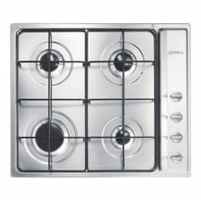 Image of Smeg S64S Built in Cucina Gas Hob 59cm 4 Burner Stainless Steel Cooker