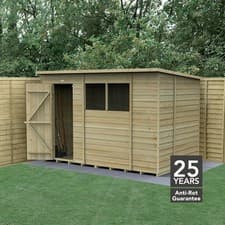 Image of Forest 4Life 10x6 Pent Shed Single Door 2 Window Wooden Garden Building Free Del