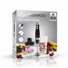 Image of Daewoo Hand Blender Set Black Silver Whisk Chopper & Jug Accessories 700W Gift
