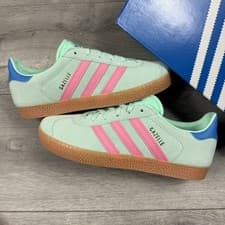 Image of Adidas Gazelle Originals Suede Junior Kids ‘Clear Mint’ - Size UK 3.5 / EU 36