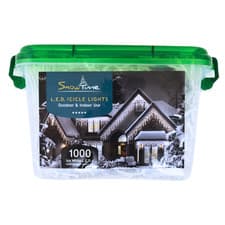 Image of 1000 Ice White Icicle Lights LED with Timer Multi-Function Christmas Décor