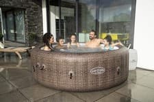 Image of Lay-Z-Spa St Moritz Hot Tub, 180 AirJet Massage System Rattan Design Inflatable 