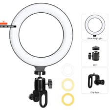 Image of 16CM Ring Light LED Lamp Lighting with Clip on Laptop Computer for Video Confere