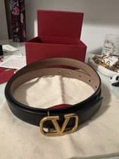 Image of valentino belt women - REVERSIBLE VLOGO SIGNATURE BELT IN SHINY CALFSKIN 20MM