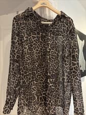 Image of Mint Velvet Leopard Print Long Sleeve Blouse Size 12