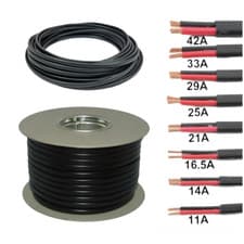Image of Flat Twin 2 Core Cable Automotive 12v 24v Thin Wall Wire Black & Red Auto