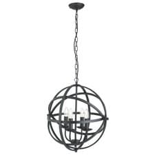 Image of 4 Lights Matt Black Finish Spherical Ceiling Pendant Light Fitting Home Lighting