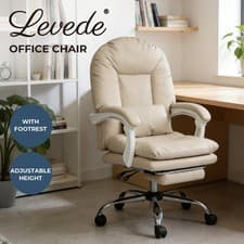 Image of Levede Office Chair Ergonomic Executive Chair Heavy Duty 155°Reclining Leather