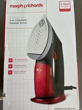 Image of Morphy Richards 2000W TurboSteam 2in1 Garment Steamer & Iron 361001 Turbo Steam