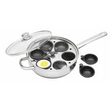 Image of KitchenCraft Stainless Steel 28cm Six Hole Egg Poacher