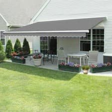 Image of 3m Retractable Awning Manual Outdoor Garden Canopy Patio Sun Shade Shelter Grey