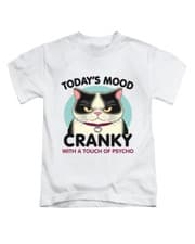 Image of Todays Mood Cranky Cat Adults T-Shirt Funny Cat Meme Tee Top New