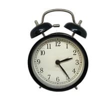 Image of DEKAD White/Black Alarm Clock Loud Double Bell Battery Powered Free Delivery