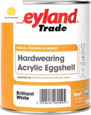 Image of Trade Acrylic Eggshell Paint - Brilliant White 750Ml