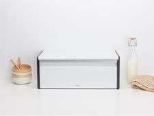 Image of Brabantia Matt Steel Fall Front Bread Bin Large Countertop Storage Box DAMAGED