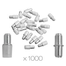 Image of Glass Shelf Supports Plug in Steel Pegs Pins 5mm Hole Kitchen Cabinet Cupboard
