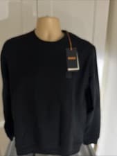 Image of HUGO BOSS WeSTART COTTON TERRY RELAXED CREW NECK SWEAT BLACK SZ S BNWT RRP £99