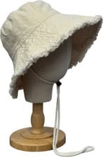 Image of Accessorize Cream Cotton Bucket Hat With Chin Strap One Size