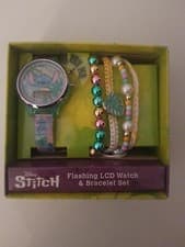 Image of Disney Lilo And Stitch Flashing LCD Watch And 4 Bracelets Set (A7)