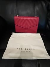 Image of Brand New Ted Baker Women's Red Kalila Bow Detail Envelope Cross Body Bag