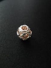 Image of Chamilia Sterling Silver Pink Heart Design Jewellery Bracelet Charm